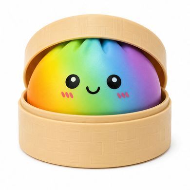 Сквіш-пельмень Baozi Squishy Toy антистрес 20 см Райдужний