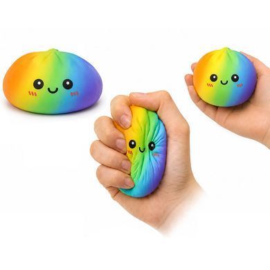 Сквіш-пельмень Baozi Squishy Toy антистрес 20 см Райдужний