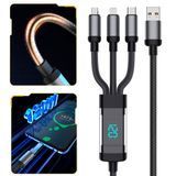 Кабель 3-в-1 120W з дисплеєм потужності, Type-C / Lightning / Micro USB