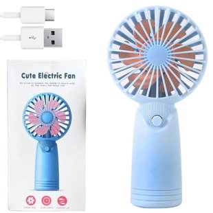 Акумуляторний міні-вентилятор USB Electric Fan Блакитний