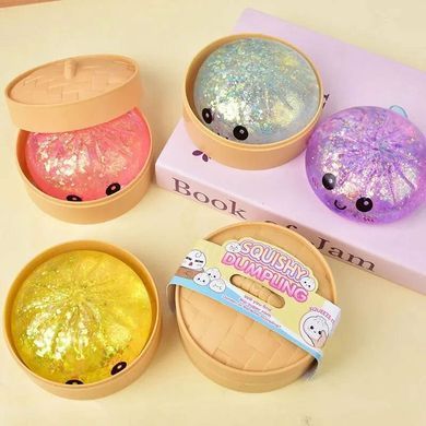 Сквиш-пельмень антистресс с глиттером Squishy Dumpling 15 см