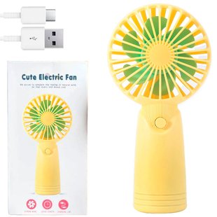 Аккумуляторный мини-вентилятор USB Electric Fan Желтый