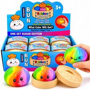 Сквиш-пельмень в пароварке Rainbow Mystery  Blind Box Радужный