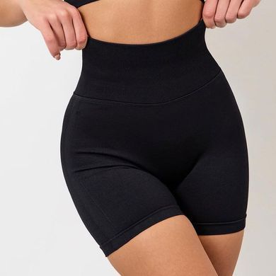 Велосипедки безшовні з утяжкою та push-up ефектом, чорні,42-48