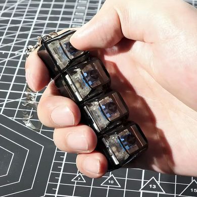 Брелок-клікер антистрес 4 клавіші з LED-підсвіткою Чорний