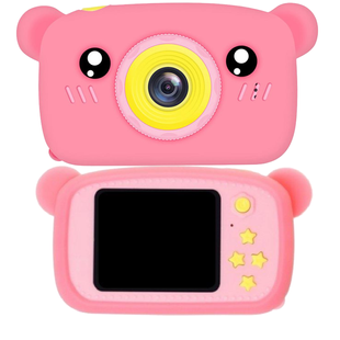 Дитячий фотоапарат ведмедик Teddy GM-24 Рожевий